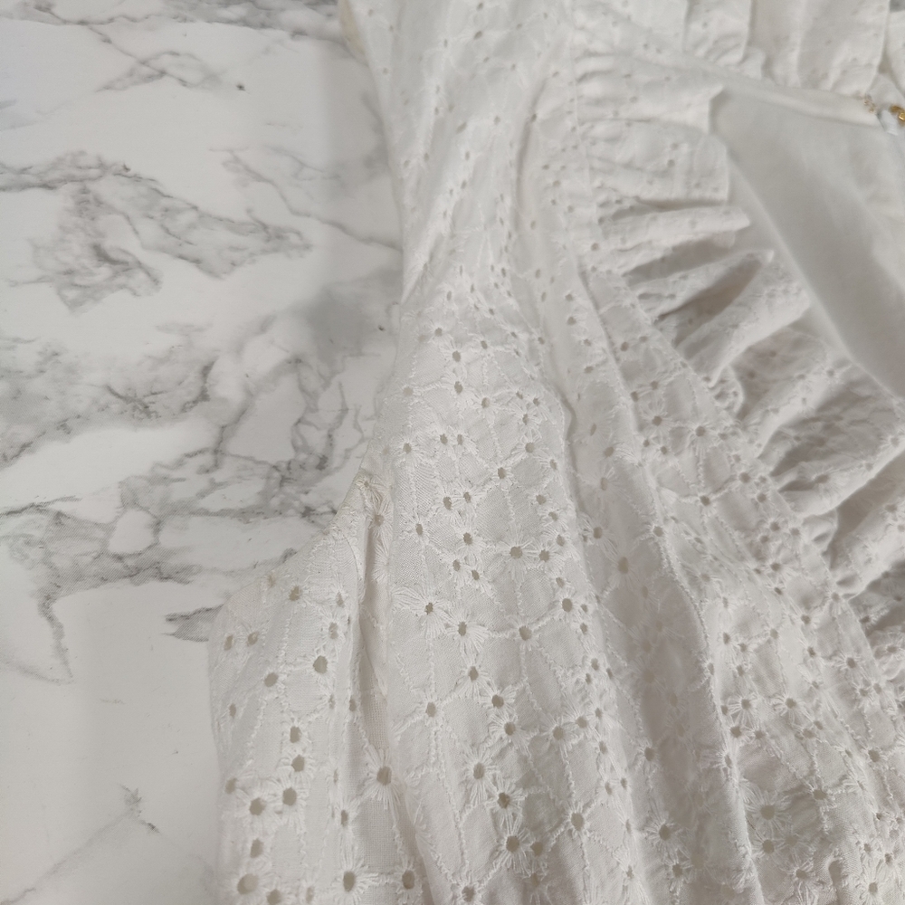 Lilly Pulitzer Tilsbury Dress In White Eyelet Lace Size 8 - Picture 5 of 11